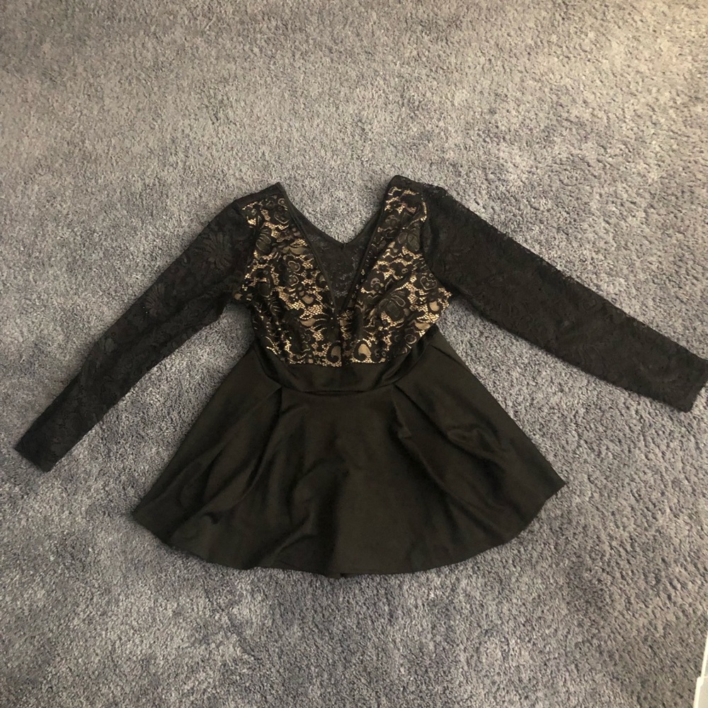 Lacey v-neck romper dress
